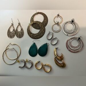 Costume Gold and Silver Hoop Earrings Set